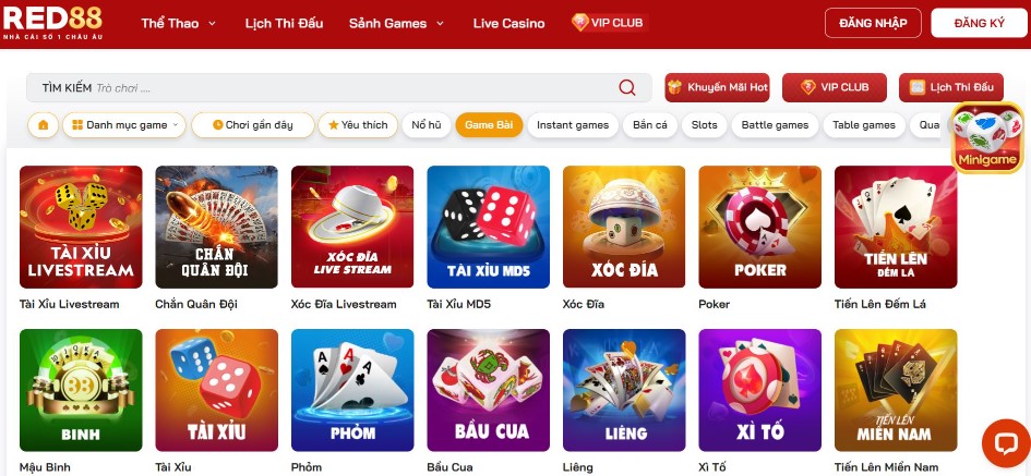 Game bài red88 thu hút bởi sự đa dạng