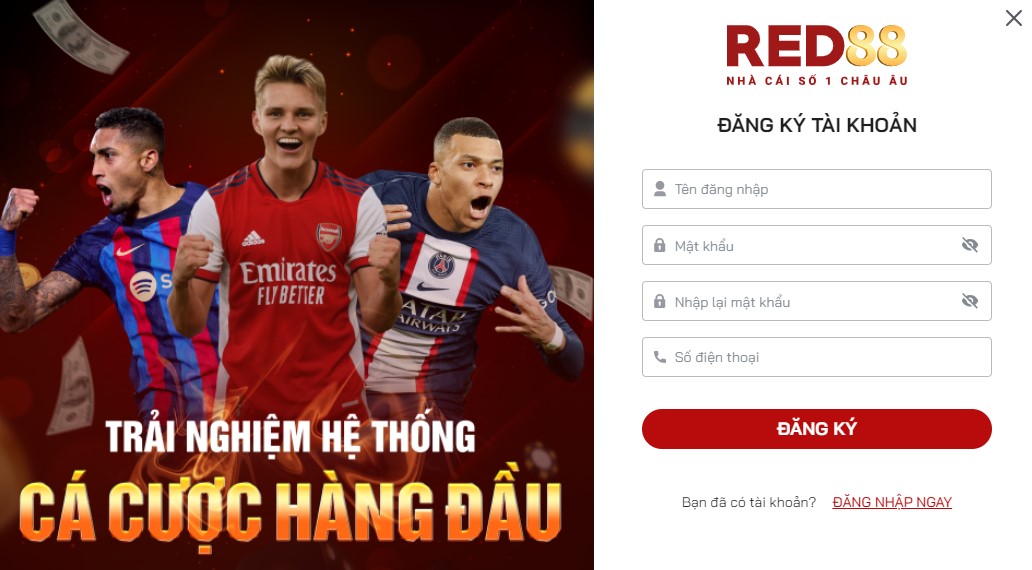 Đăng ký red88 là thao tác đầu tiên để chơi cá cược Red88